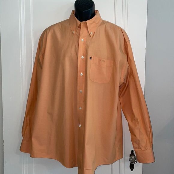Brooks Brothers light orange cotton long sleeve shirt - Picture 1 of 8